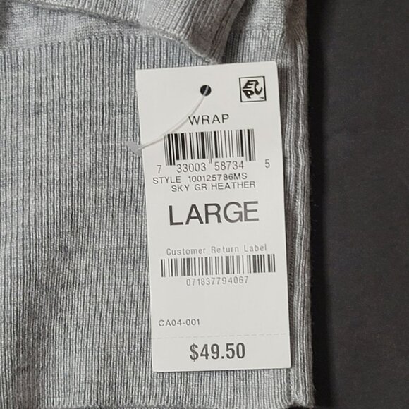 JM Collection Long Sleeve‎ V-Neck Knit Top Large Heather Gray Pullover - Picture 4 of 4